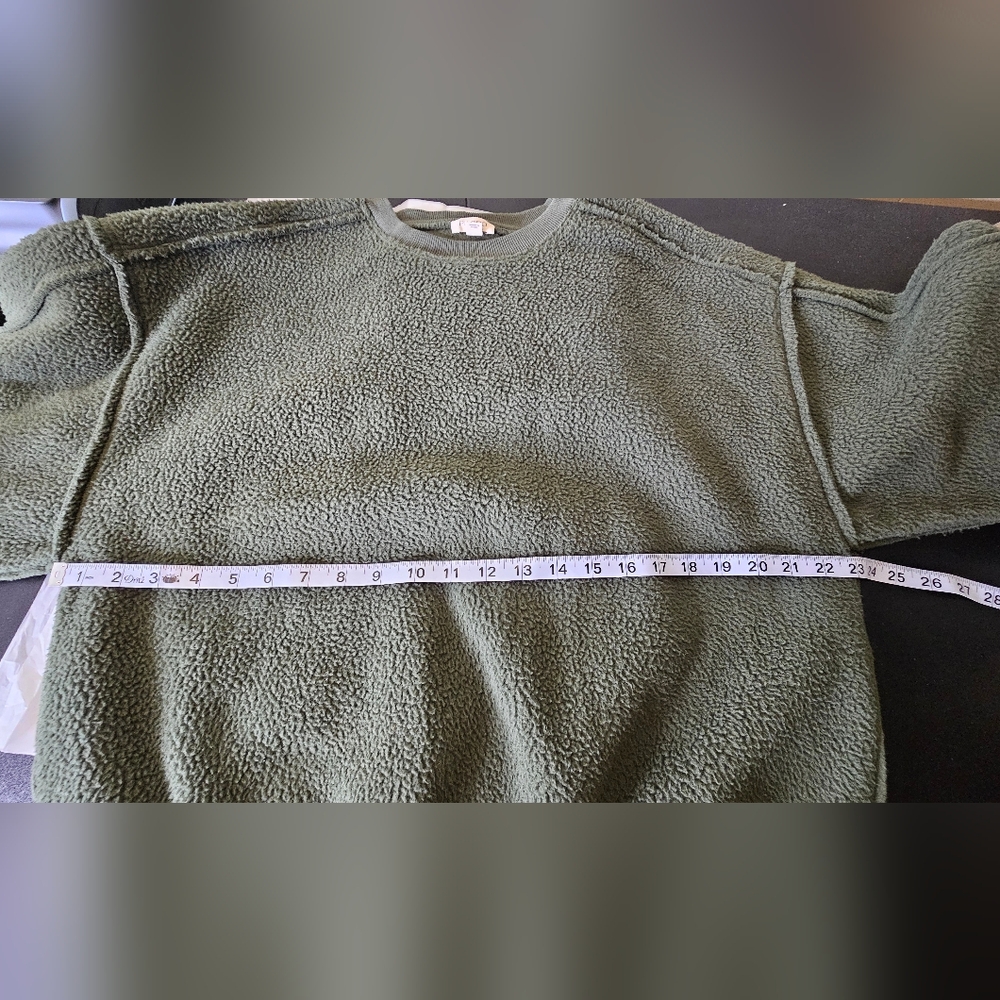 Anthropologie (Pilcro) Women's Sherpa Sweatshirt Size Small (Oversized) GREEN - Picture 7 of 7
